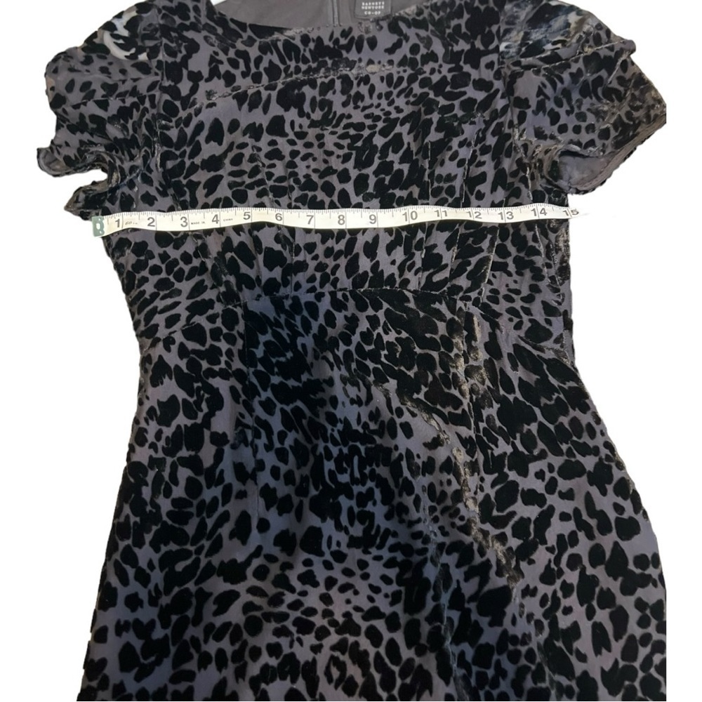 L’AGENCE Black Velvet Leopard Burnout Sheath Cocktail Dress Size 2 - Picture 7 of 9